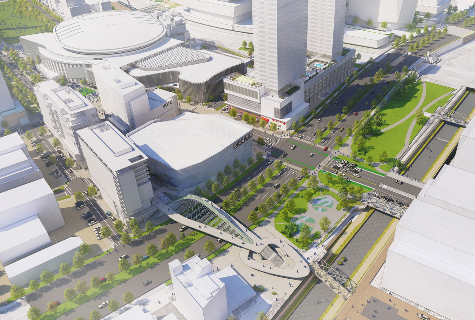 Official future-development concept surrounding Ball Arena