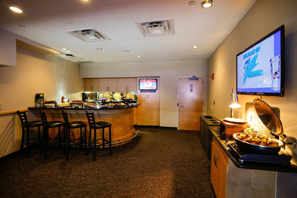 Ball Arena premium suite buffet